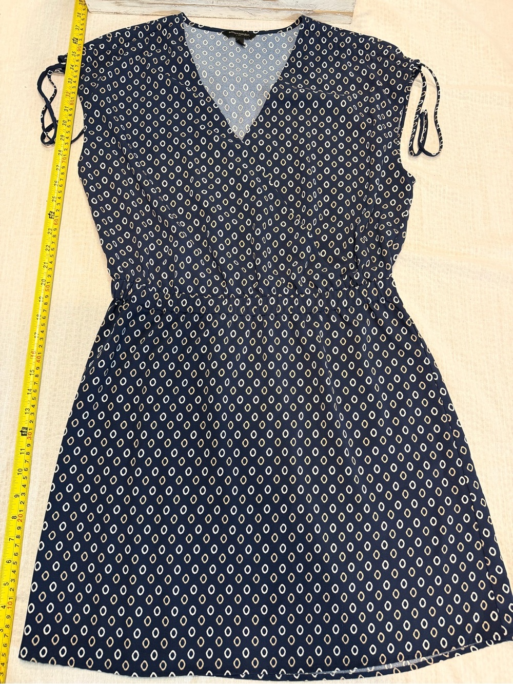 [Z5] Banana Republic Navy Printed Sleeveless Dress Women's M